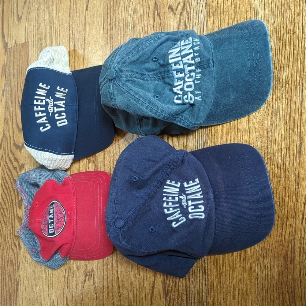 4 Caffeine and Octane Caps Hats, One Size